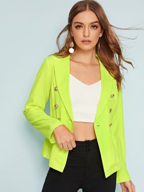 Неоновый зеленый пиджак с пуговицами