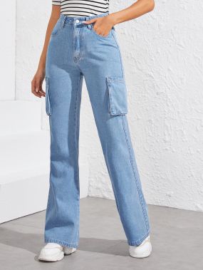 Рваные джинсы с карманом