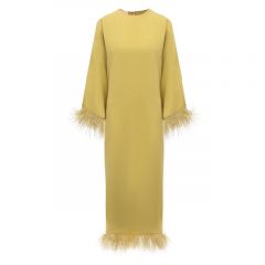 Шелковое платье с отделкой перьями Valentino
