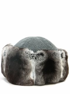 Кашемировая шапка с мехом