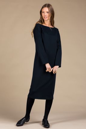 Платье MAYBE плотный трикотаж синий с длинным рукавом (40-42)
