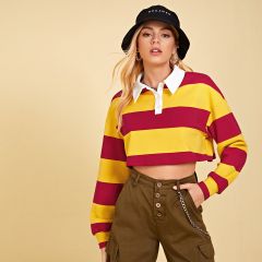 Двухцветный кроп пуловер